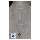 14kGF crystal heart pendant & chain necklace