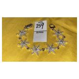 Rhinestone snowflake bracelet -magnetic closure