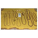 (6) goldtone twist chains & 2 bracelets some
