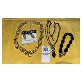 Monet black & crystal necklace & bracelet, Napier