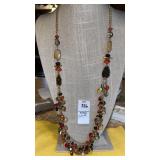 Ruby Rd red gold camel beads necklace