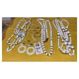 Vintage white Monet necklaces earrings