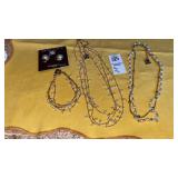 Anne Klein pearl Goldtone necklaces bracelet clip