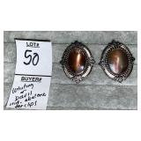 Whiting & Davis iridescent abalone ear clip