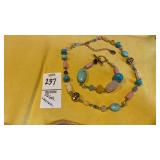 Ralph Lauren turquoise & pink multi bead choker