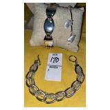 (3) silvertone fashion bracelets