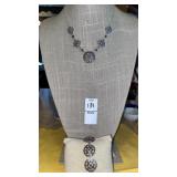Trifari filigree marcasite necklace & stretch