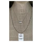 (2) sterling Italy chains, 925 sterling slide