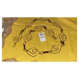 Vintage Mod long Goldtone geometric necklace