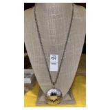 Vintage Monet silvertone mirrored pendant