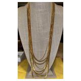 Vintage  Monet gold multi strand necklace &