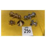 (5) Monet pins: squirrels, turtle w/ moving head,