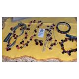 Liz Claiborne purple necklaces bracelets clip