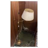 Antique brass swing arm floor lamp