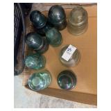 Lot of assorted glass insulators including