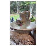 Antique Victorian porcelain wash pitcher and bowl