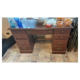 Wooden desk 48x20inch with office chair on wheels