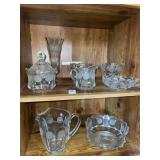 Vintage Fostoria Clear Coin Glass Sugar Bowl,