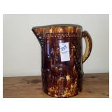 Antique  American stoneware water pitcher with