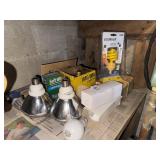 Shelf lot of assorted lightbulbs