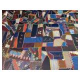 Vintage handmade signed patchwork quilt/ coverlet