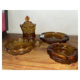Vintage amber glass - Fostoria Coin Pattern