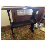 Vintage wooden side table with magazine rack 24 X