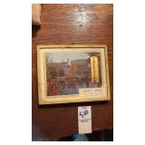 Vintage 1970s framed advertising wall thermometer