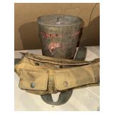 Vintage Old Pal galvanized minnow bucket and