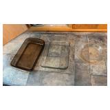 Vintage Pyrex fireside amber brown rectangular