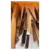 Drawer lot of kitchen knives