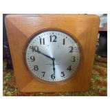 Vintage Self Winding Clock Co. wooden wall clock