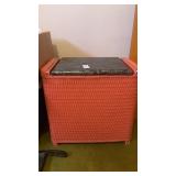Vintage MCM Hawkeye woven wicker laundry hamper
