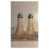 Set of Pink Depression Glass Salt and Pepper