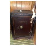 Antique cast iron and steel safe manufactured by