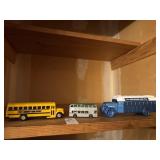 Vintage ERTL schoolbus, Matchbox double decker