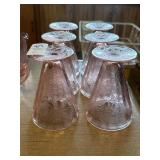Vintage pink depression glass floral/poinsettia