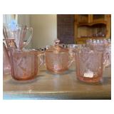 Vintage pink depression glass ï¿½ Poinsettia ï¿½