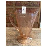 Vintage pink depression glass floral/poinsettia