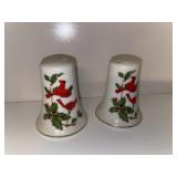 Vintage Lefton Cardinal and holly salt and pepper