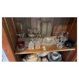Assorted glassware - vases, wine glasses, salt n