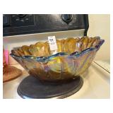 Vintage marigold carnival glass ï¿½ Wild Rose ï¿½