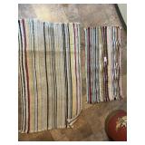 Lot of 2 rag rugs 16.5 X 32 in and 24 X 43.5 in