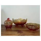 Jeannette Glass Company amberina  red/yellow