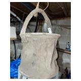 Vintage collapsible canvas water bucket