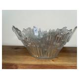 Vintage MCM Revontulet Ice Glass Centerpiece Bowl