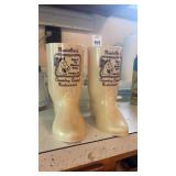 Vintage novelty boot plastic mugs from Mostollers