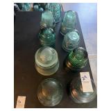 Lot of assorted glass insulators including