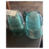 Set of 2 Glass Insulators 23 Brookfield