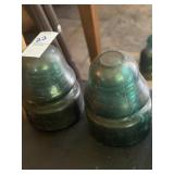 Set of 2 glass insulators P and W LAC